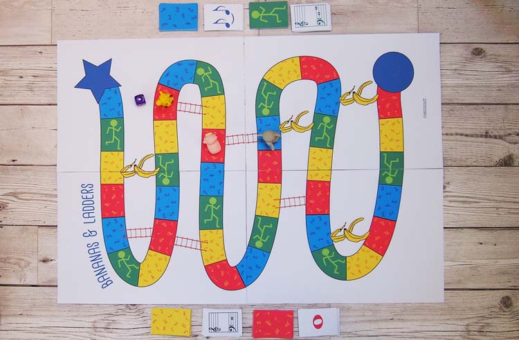 Bananas and ladders board game