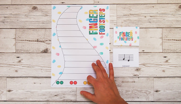 Finger footsteps music theory game