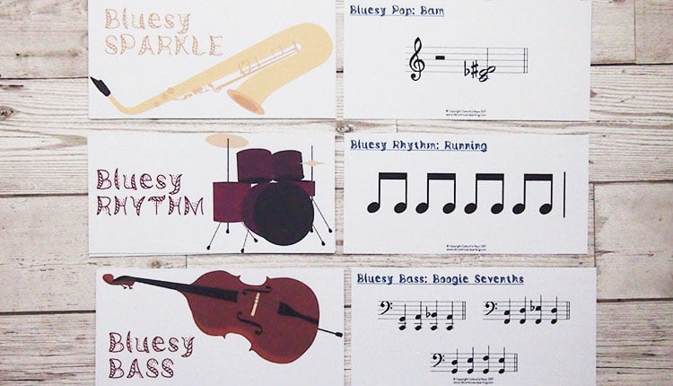Bluesy sounds cards music theory game